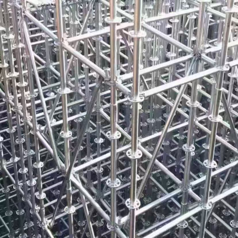 Disk düğmeli iskele dış cephe rafı 345B sıcak galvanizli şantiye hızlı rafı yeni dekorasyon çıkarılabilir çelik boru rafı 